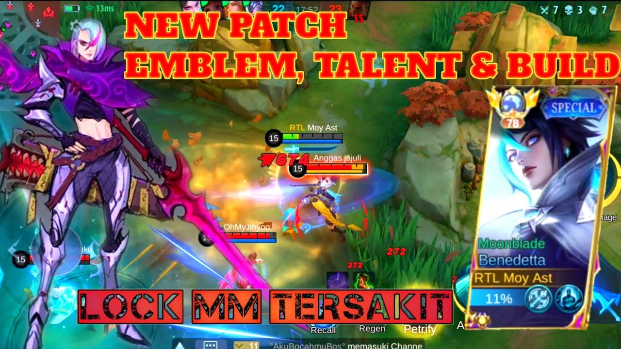 BUILD & EMBLEM TOP GLOBAL BENEDETTA EXP LANE || LOCK MARKSMAN TERSAKIT || MOBILE LEGENDS BANG BANG