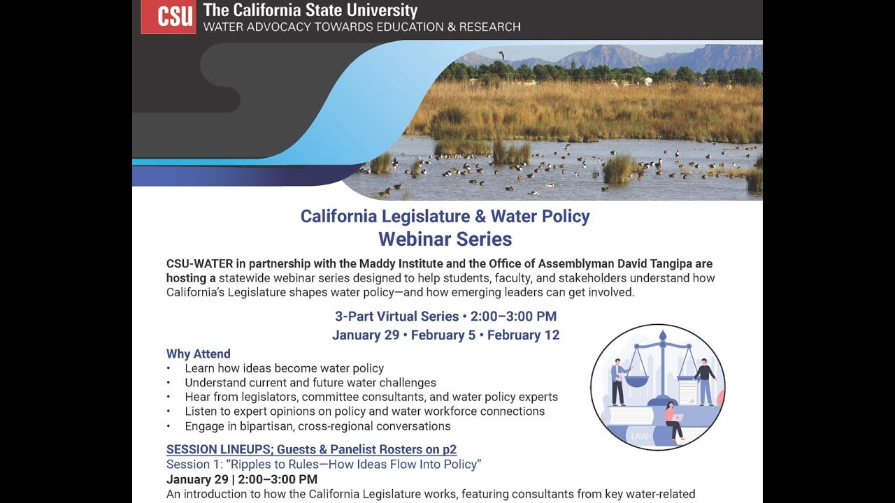 2026-01-29 CSU-WATER Legislative & Water Policy Webinar Session 1