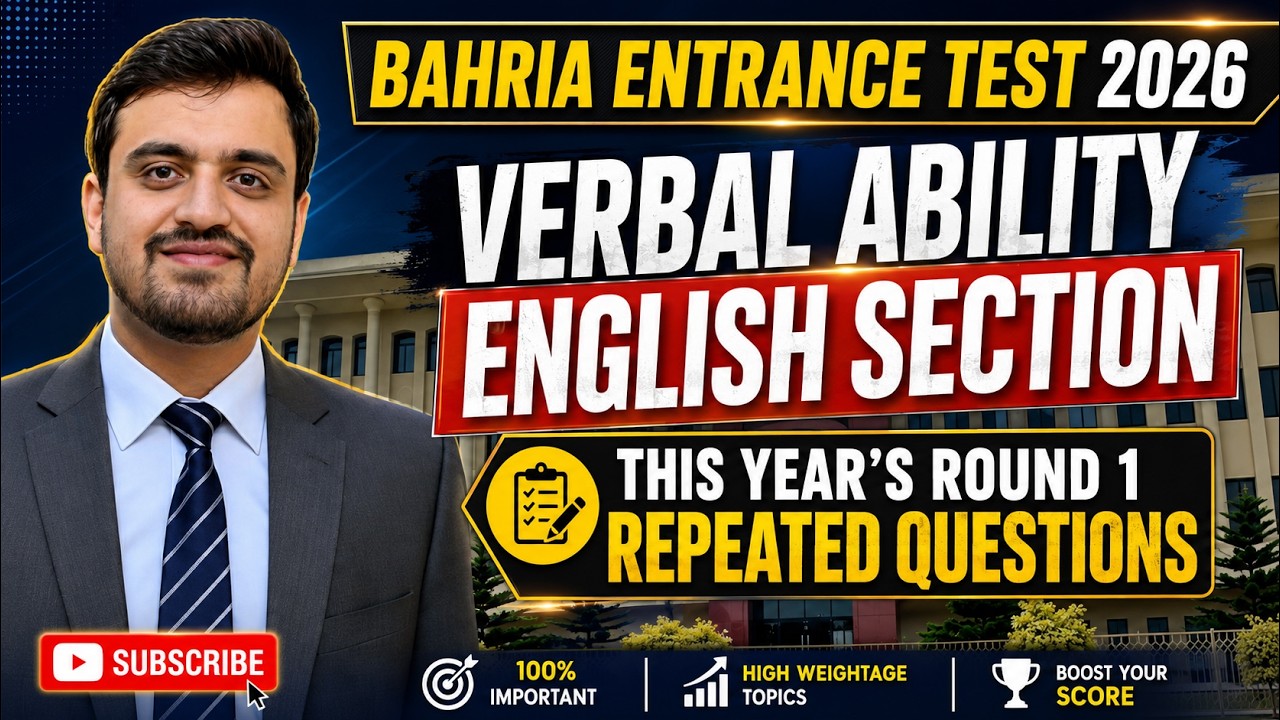 Bahria University CBT Entrance Test Preparation 2026 | Verbal Ability & English Repeated Questions