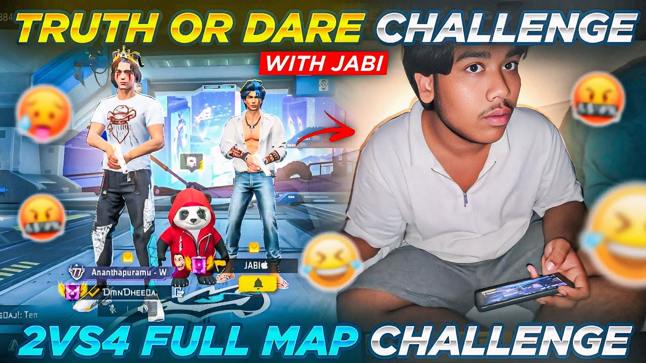 TRUTH OR DARE CHALLENGE WITH JABI | 2Vs4 FULL MAP GAMEPLAY 🔥🥷 | FREEFIRE IN TELUGU
