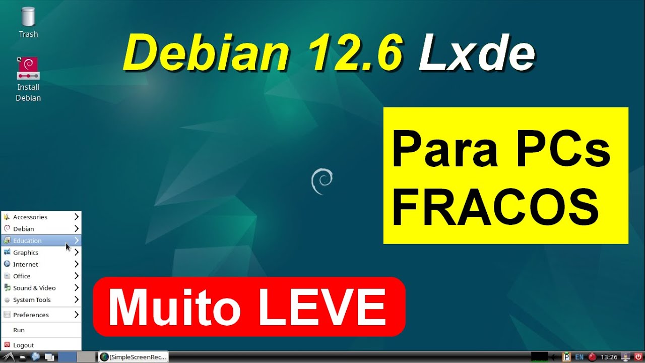 Debian 12.6 Lxde Bookworm. Rápido e Leve. Ideal para Pcs Modestos