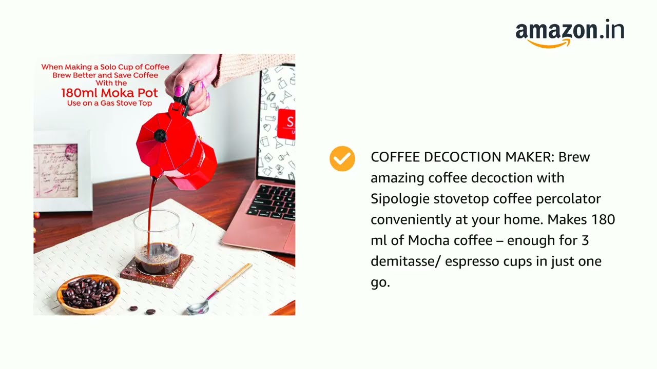 Sipologie Roma Moka Pot Espresso Maker Review | 180ml Italian Style Stovetop Coffee Maker | Strong