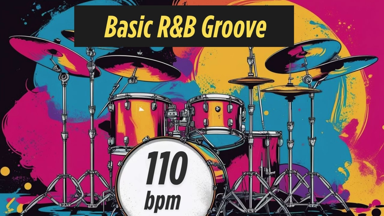 Basic R&B Drum Groove Loop Backing Track - 110 bpm