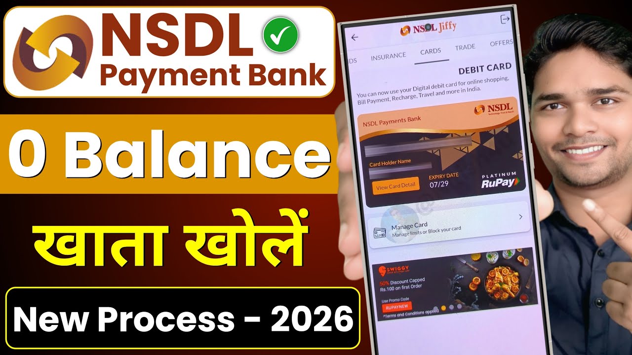 Nsdl Payment Bank Account Opening Online - 2026 | Nsdl Payment Bank Zero Balance Account Opening