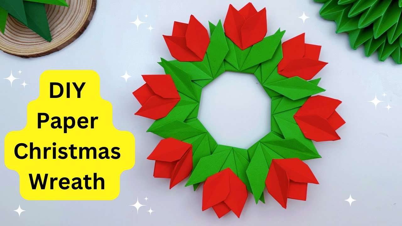 DIY Paper Christmas Wreath | Origami Paper Wreath | Christmas Craft Ideas | Paper Craft