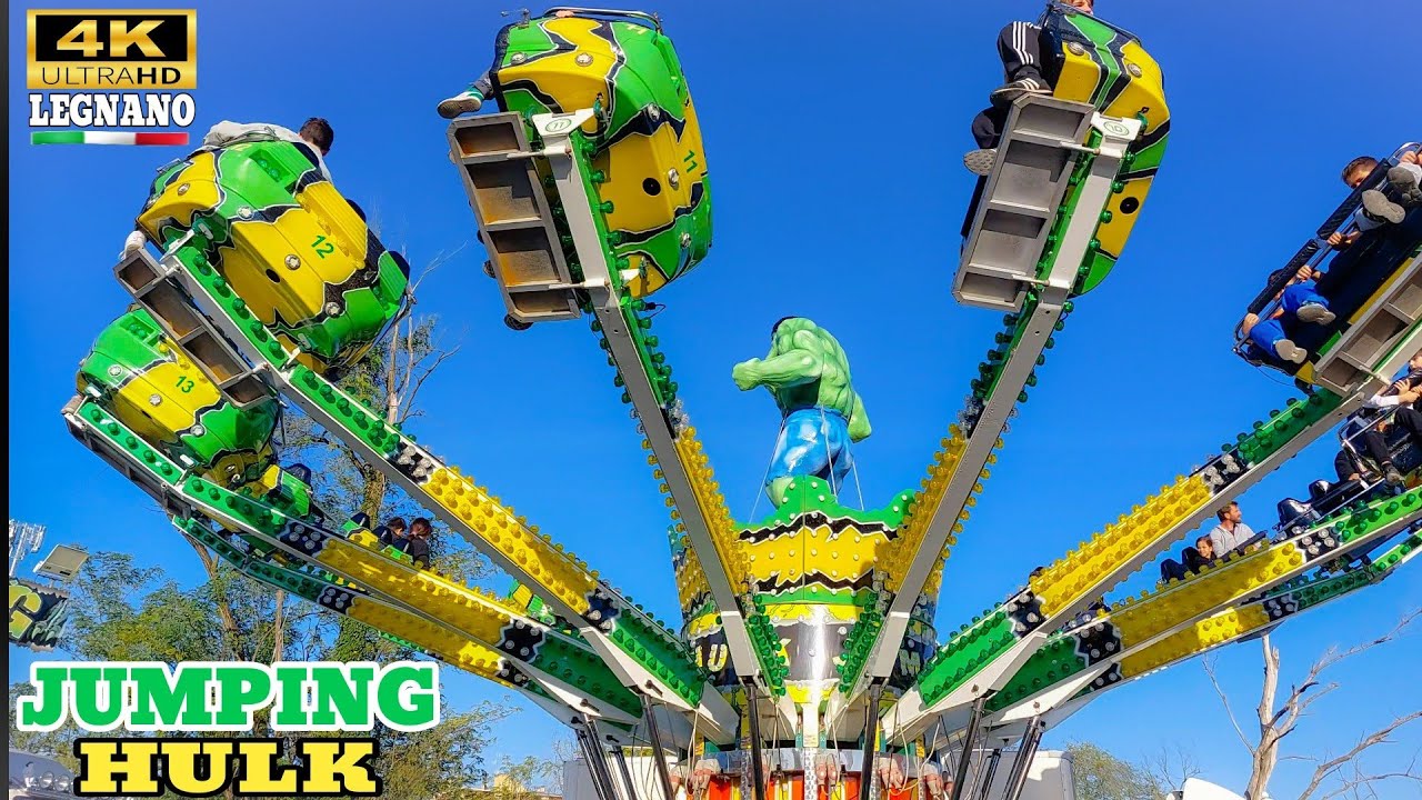 JUMPING HULK Rides - Giostre 2024 🇮🇹 Legnano Lunapark 4K