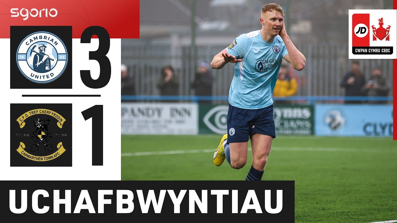 Uchafbwyntiau | HIghlights: Cambrian United 3-1 Caerfyrddin | Cwpan Cymru JD