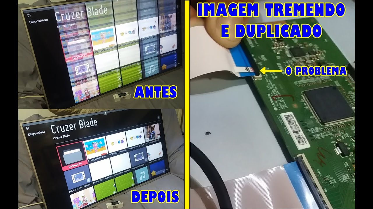 Smart Tv LG Tela Imagem tremendo, fantasma, duplicada 49UF6900 - FAIEPPI