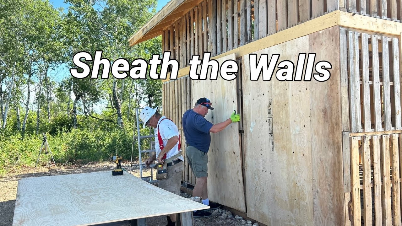 Pallet Cabin - Tiny Pallet Cabin on the Prairie Part 9 - E284 #Sheath  #Exterior #Walls #Pallet #DIY