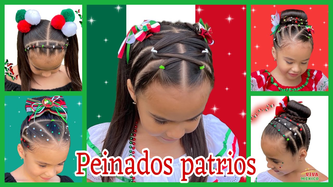 5 ideas de peinados para fiestas patrias 🇲🇽 peinados patrios bonitos 💚🤍❤️