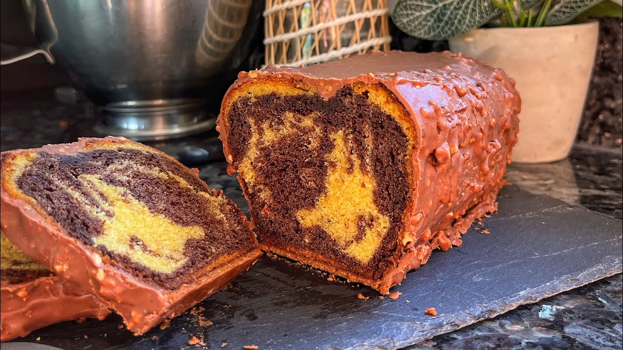 Le cake marbré / Glaçage Rocher