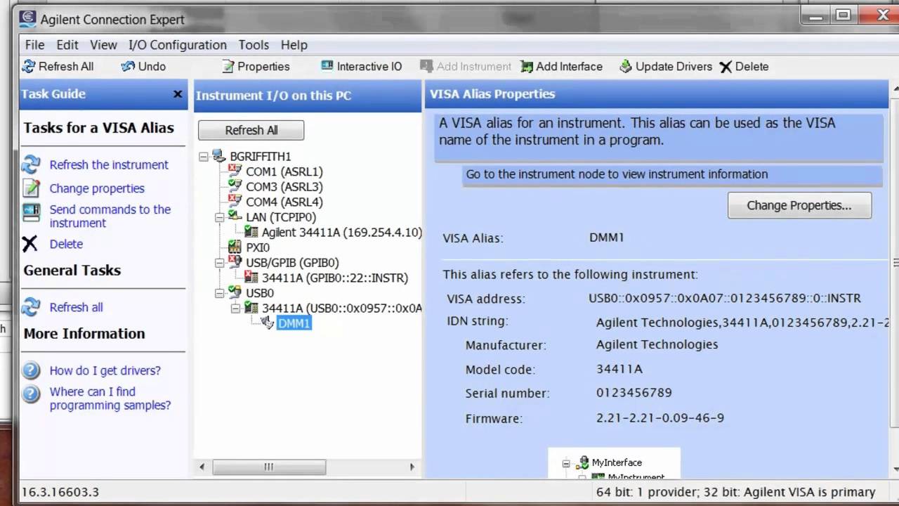 Writing Code for USB, LAN and GPIB Using an Alias with Visual Basic