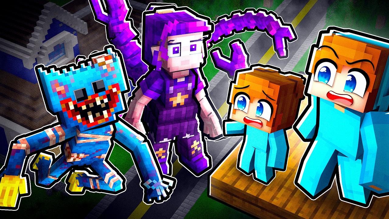 Vi Byggde En Skybase F&ouml;r Att G&ouml;mma Oss Fr&aring;n Poppy Playtime I Minecraft..
