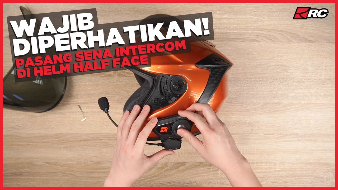 Cara pasang Sena intercom di helm half face - RC Tutorial -