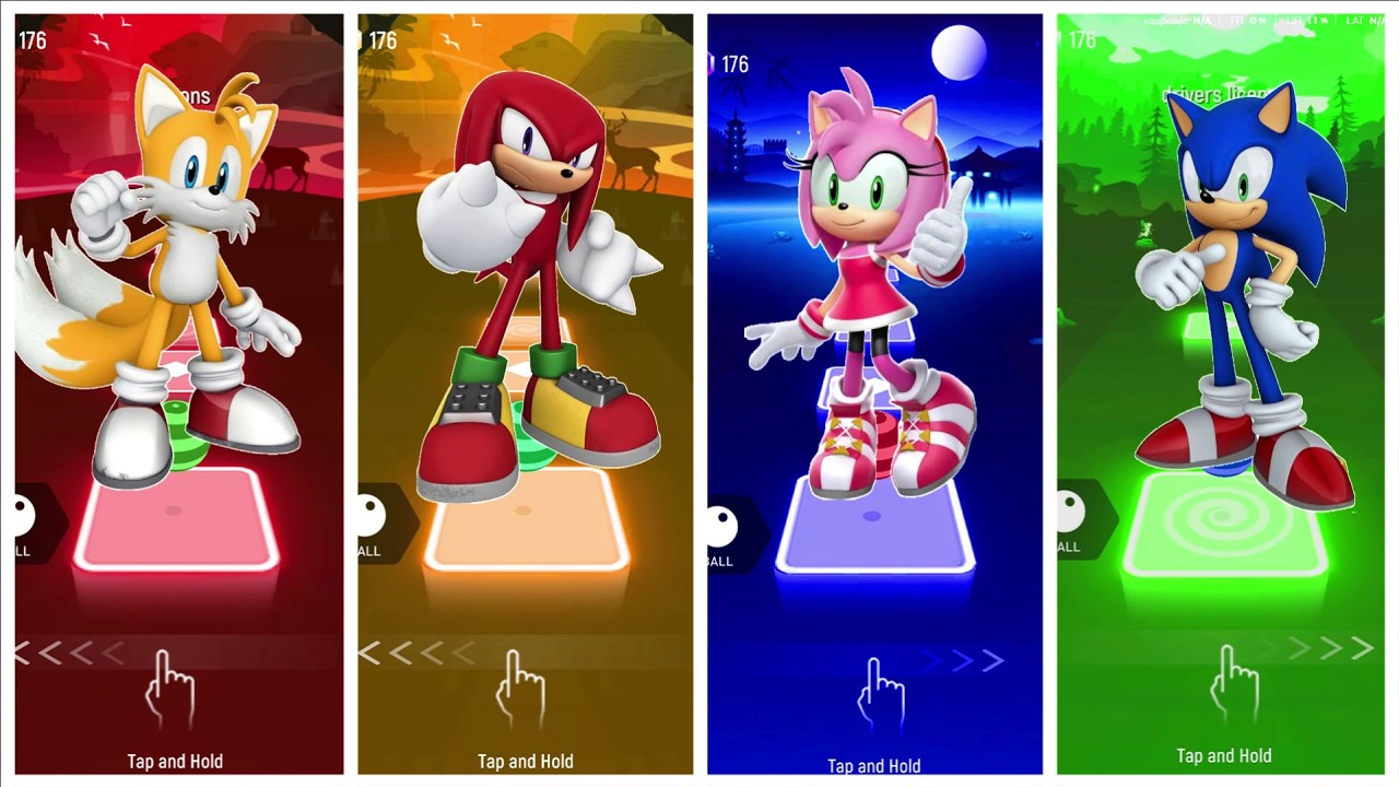 Sonic 🆚 Tails 🆚 Knuckles 🆚 Amy Rose - Tiles Hop🎵