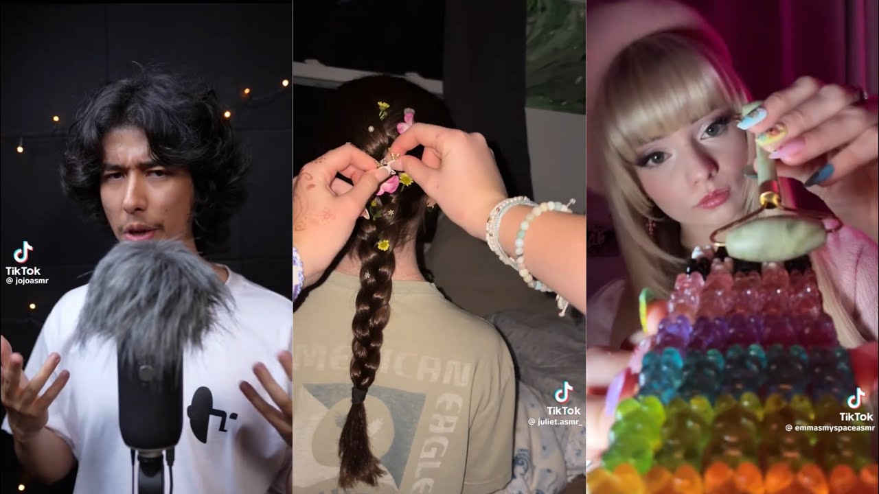 🤍ASMR TikTok Compilation - Soothing sounds, Tapping, Audio/Visual, Trigger sounds 