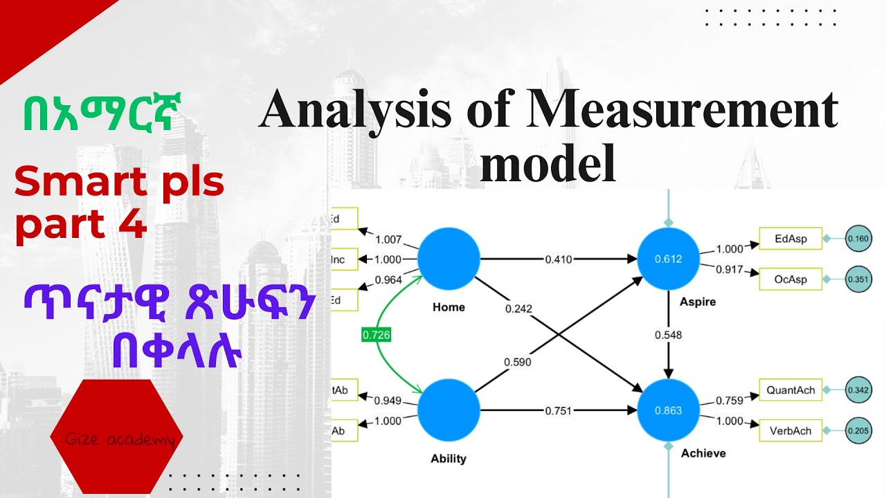 Analysis of Measurement model -Smart PLS በአማርኛ      part 4