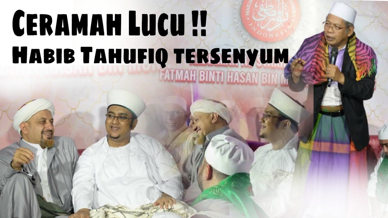 Habib Thaufiq tersenyum senyum lihat aksi Lucu KH ainul yaqin Ceramah ! Maulid Empang Bogor