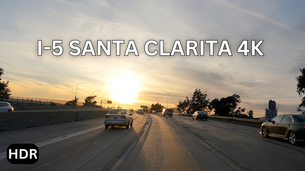 Golden State Freeway I-5 - Driving from Burbank to Santa Clarita 4K