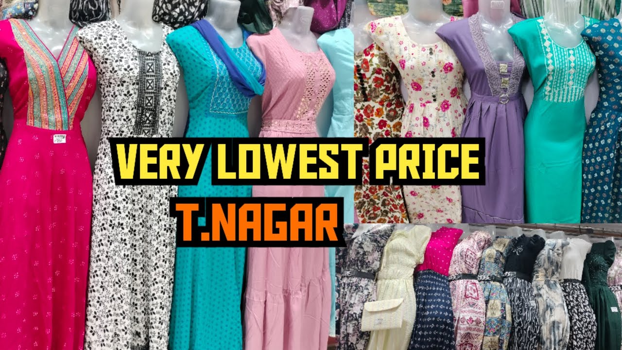 T.Nagar  shopping vimal dress  Very lowest price kurtis 3 tops 499 only umbrella straight cut kurtis