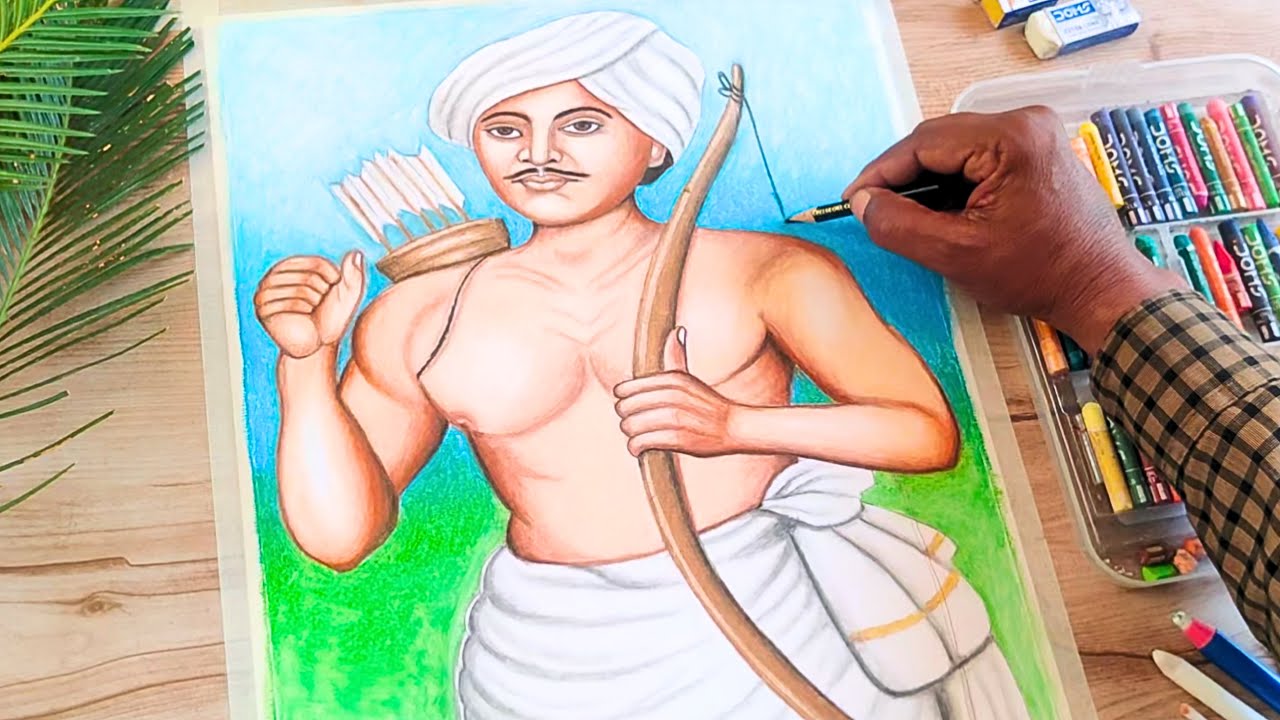 Birsa Munda Drawing Step By Step | Pencil Sketch | How To Draw Birsa Munda