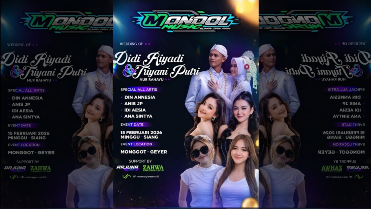 🔴LIVE MONDOL MUSIC Feat Din Anesia | WEDDING DIDI & TRIYANI 15 FAB 2026 NGASEM MONGGOT |ARJUNA AUDIO