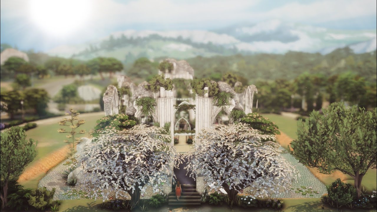 Overgrown Ruins Wedding Venue | Sims 4 My Wedding Stories Speed Build