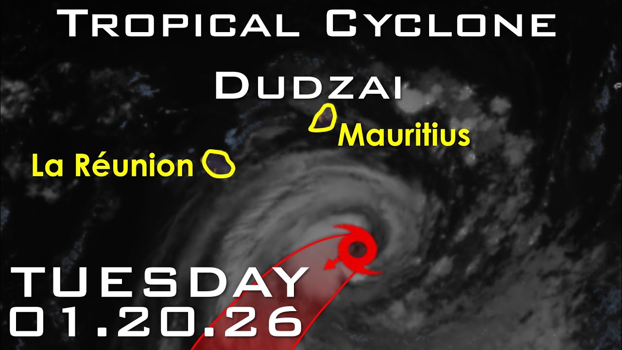 Tropical Cyclone Dudzai Tracking South of Mauritius and La Reunion; Minimal Impacts Expected
