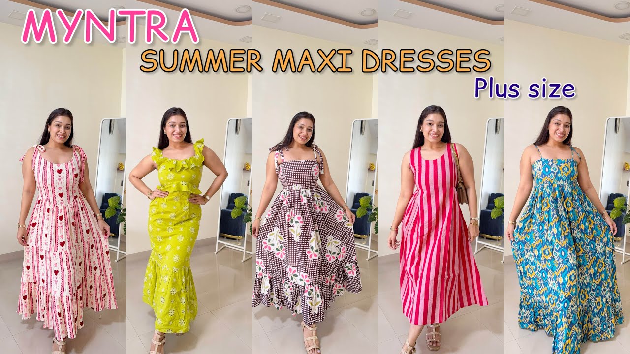 Myntra Summer maxi dresses😍🥳affordable range and plus sizes 🩷 #affordable #myntrafinds 