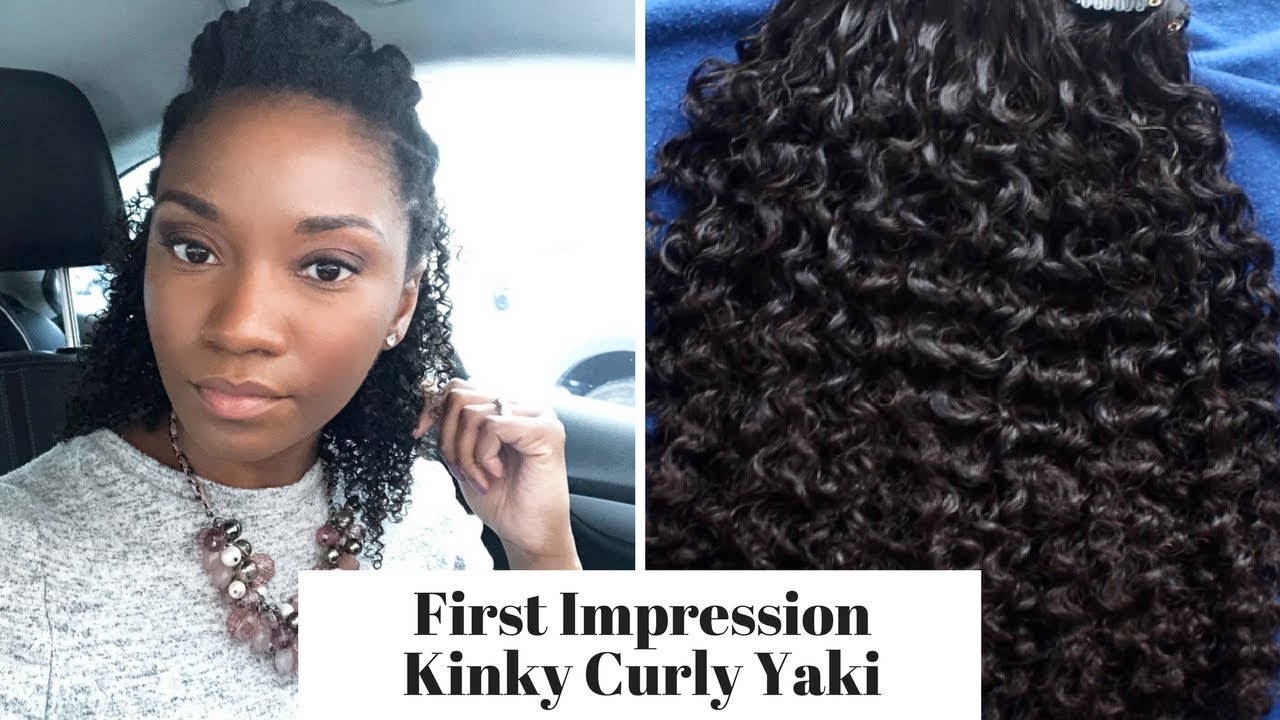 First Attempt at Curly Clip Ins!! Kinky Curly Yaki