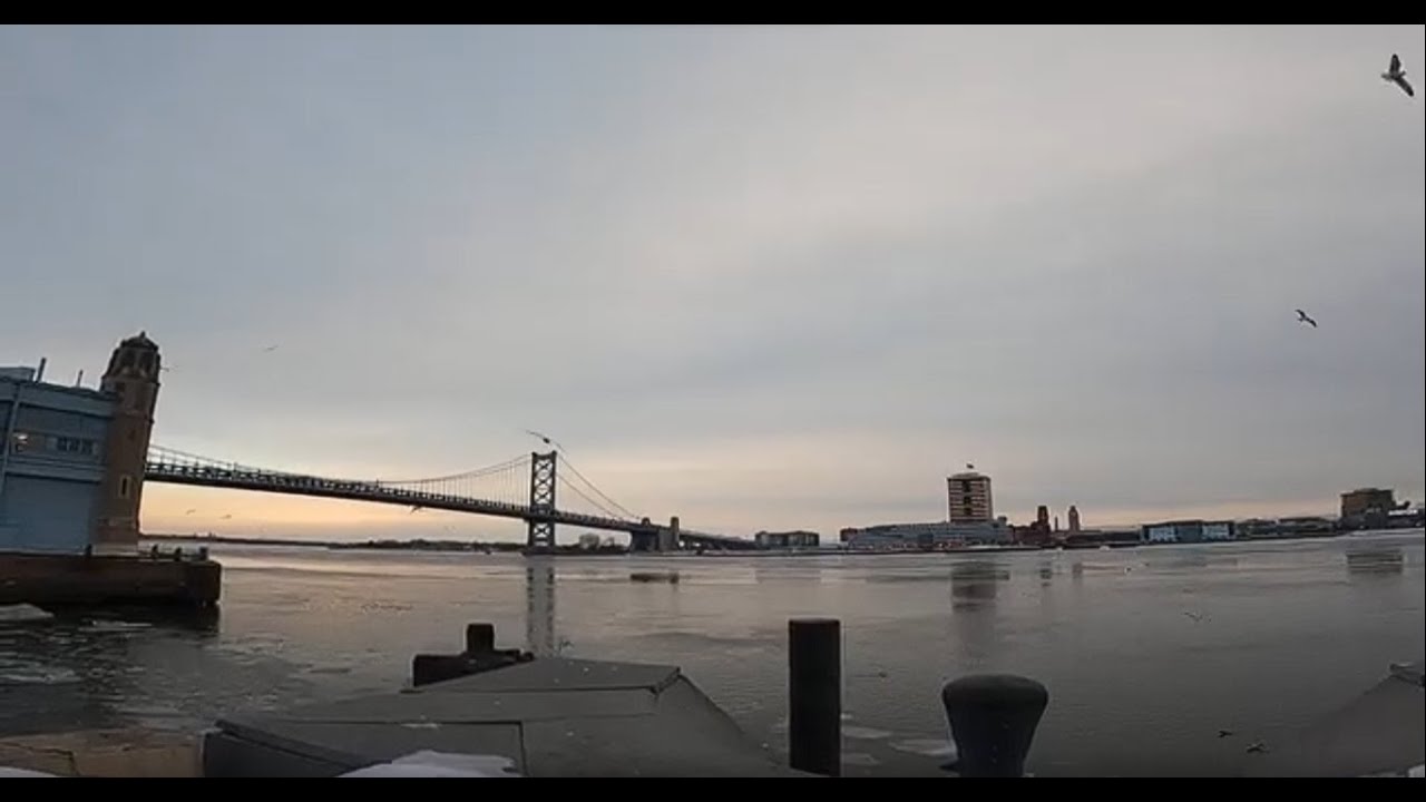 SUNRISE ICE & SNOW WALK ❄️PENN'S LANDING ❄️Philadelphia PA ASMR [4K] Pt 2