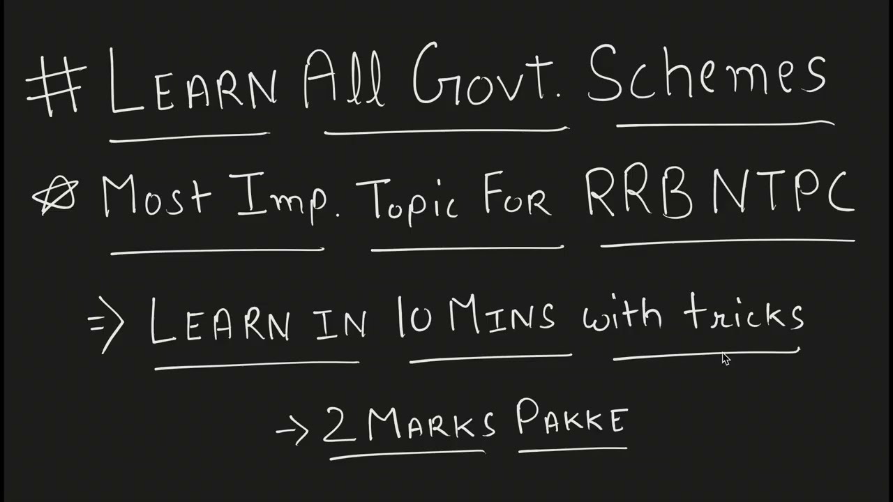 Learn All Government Schemes in 10 Mins With Tricks | Extremely Important Topic for RRB NTPC 2026