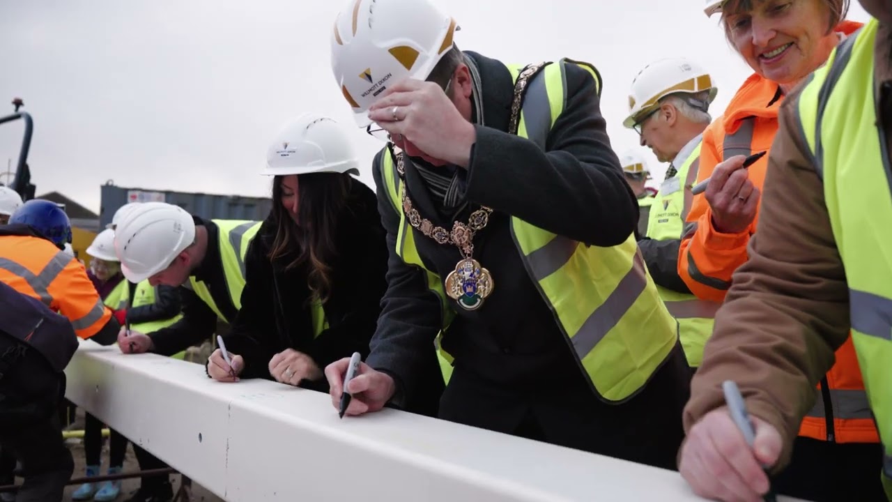 Eston Pool redevelopment - inviting the community to leave their mark at our steel signing ceremony