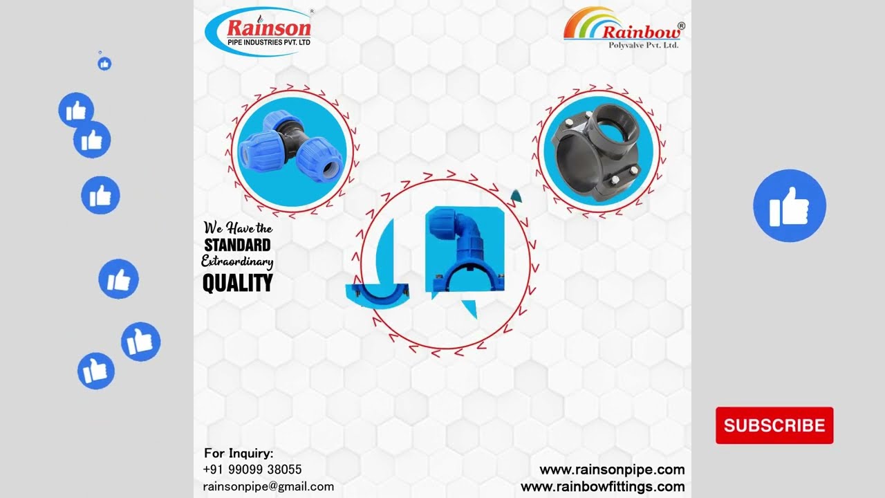 Rainson Heavy Compression Fitting Tee, MDPE Pipe, PP Integrated Saddle, PP Reducing Saddle #fittings