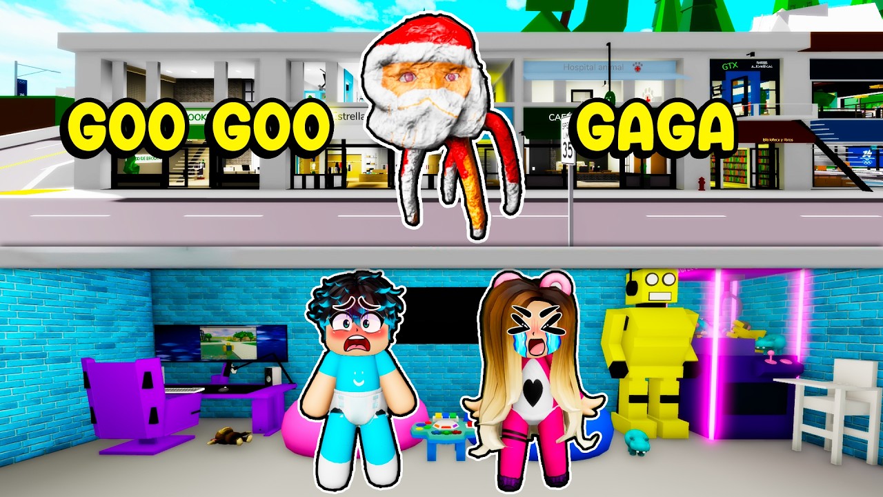Construimos un BUNKER para Escondernos de GOO GOO GAGA siendo Bebés en Brookhaven Roblox