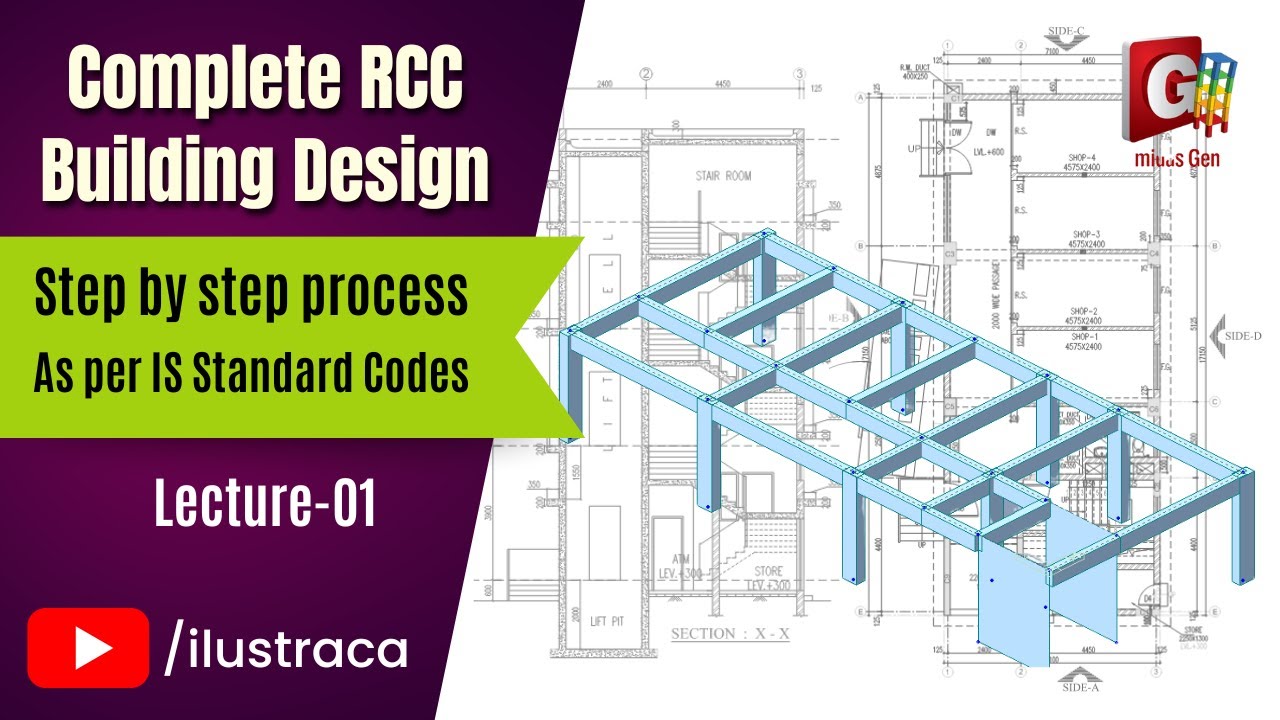 Complete RCC Building Design Process | Step by Step Guide | Midas Gen | ilustraca | Sandip Deb