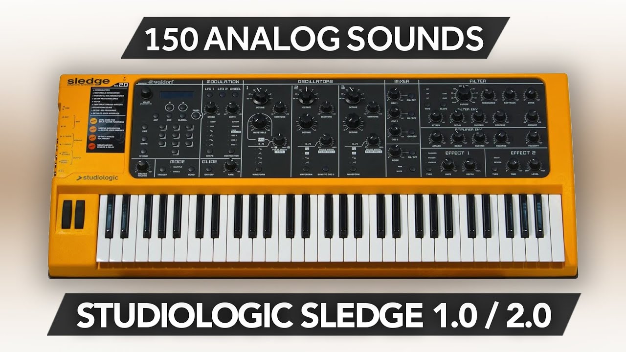 STUDIOLOGIC SLEDGE 1.0 - 2.0 ♫ 150 Custom Sounds ► 80s Analog Style Sound Bank