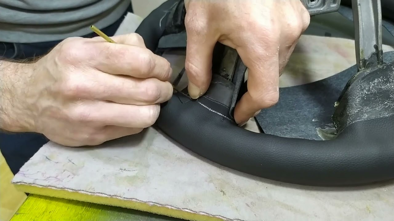 Перетяжка руля Hyndai Santa Fe (Steering wheel cover for Hyundai Santa Fe)