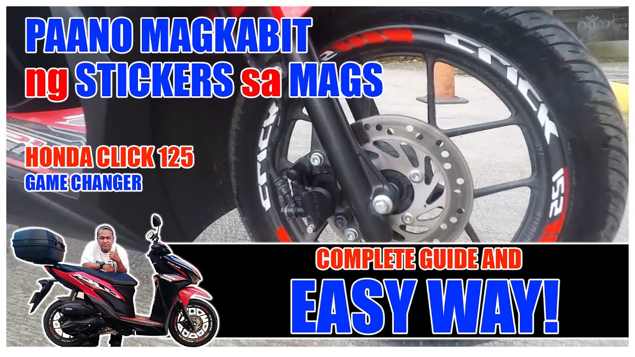 PAANO MAGKABIT NG STICKER SA MAGS NG MOTOR. HONDA CLICK 125i