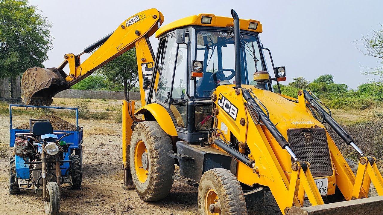 JCB 3DX Backhoe Machine And Mini Bullet Tractor Going To Fill The Soil | JCB Video |