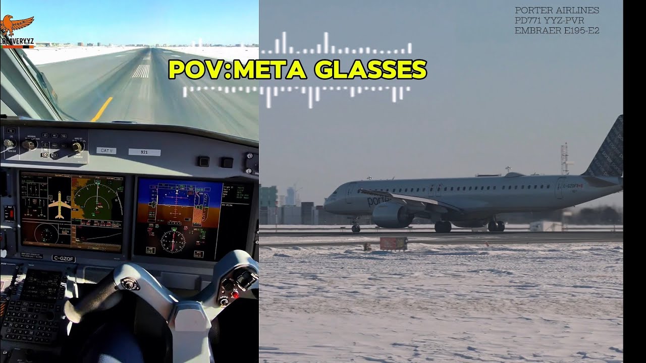 Porter Airlines E195-E2  flight deck  view takeoff 