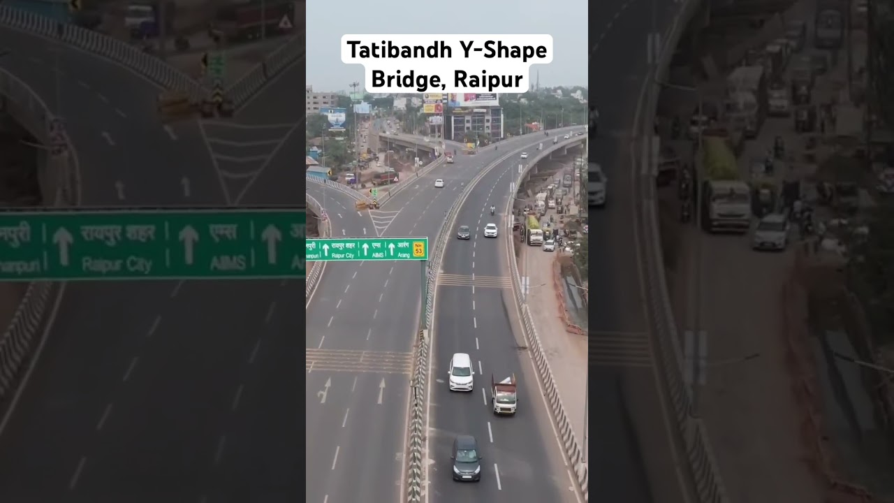 Tatibandh Y-Shape Bridge, Raipur #india #expressways #construction #drone