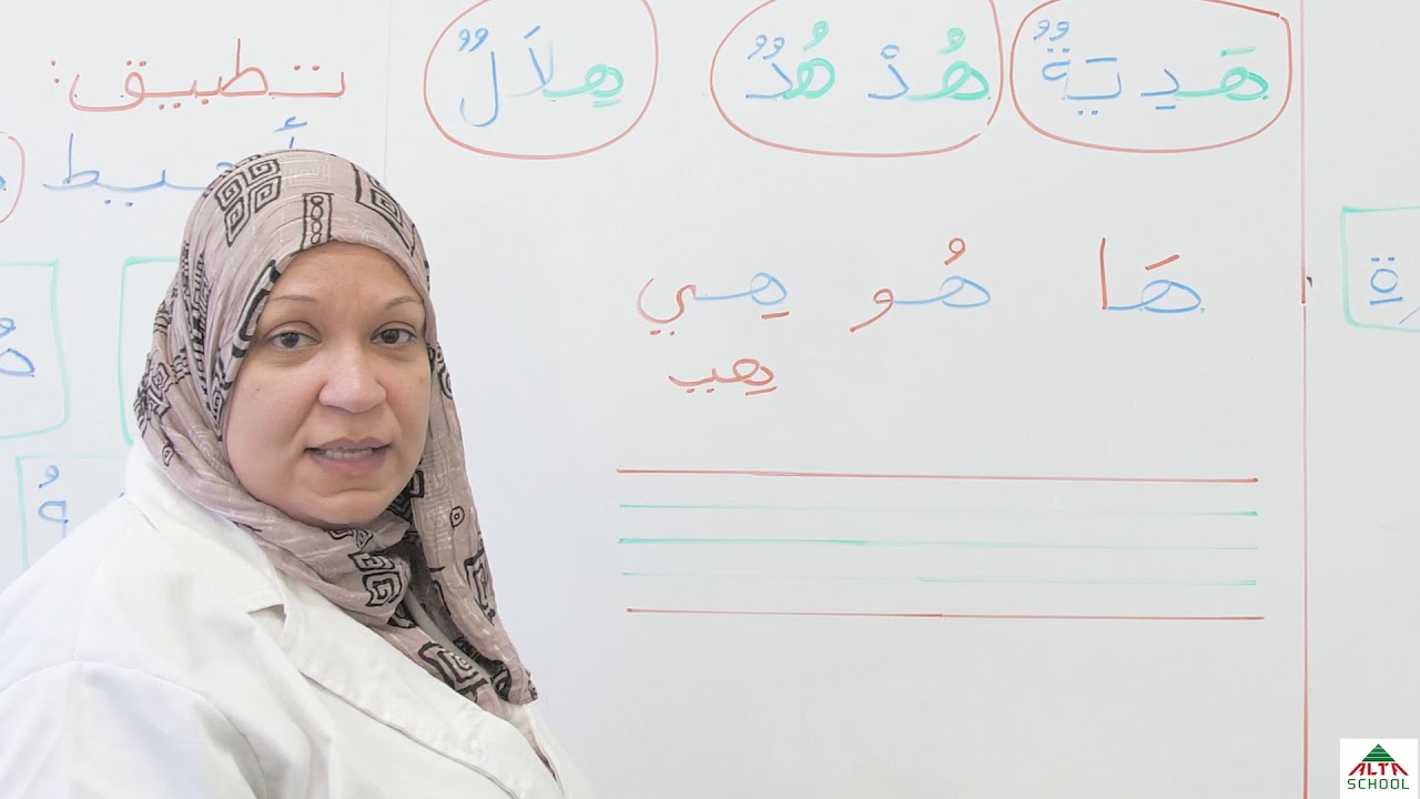اقسام التحضيري الحروف حرف الهاء