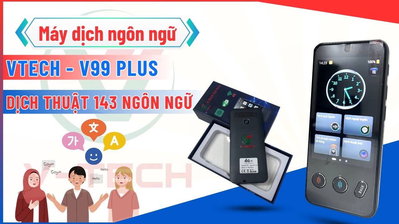 Máy phiên dịch ngôn ngữ - Máy dịch thuật Vtech V99 Plus phiên dịch trực tuyến 143 ngôn ngữ toàn cầu