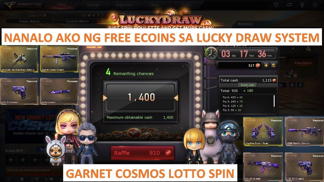 NANALO AKO NG FREE ECOINS SA LUCKY DRAW SYSTEM & GARNET COSMOS LOTTO SPIN