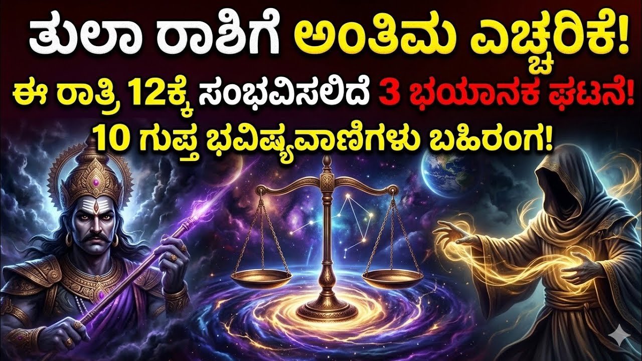 ತುಲಾ ರಾಶಿ: ನಿಮ್ಮ ಮನೆಯ ಬಾಗಿಲನ್ನು ಆ ಅಜ್ಞಾತ ನೆರಳು ತಟ್ಟಲಿದೆ! 10 ರಹಸ್ಯ ಭವಿಷ್ಯವಾಣಿಗಳು ಈಗ ಸತ್ಯವಾಗಲಿವೆ!