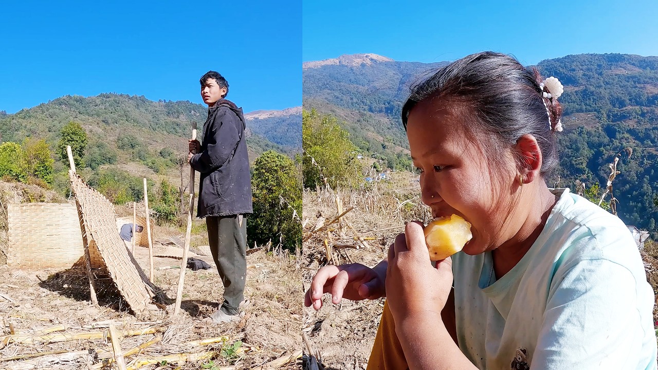 Anita having ground apple II Adhiraj working@pastorallifeofnepal @Manjitamrnati