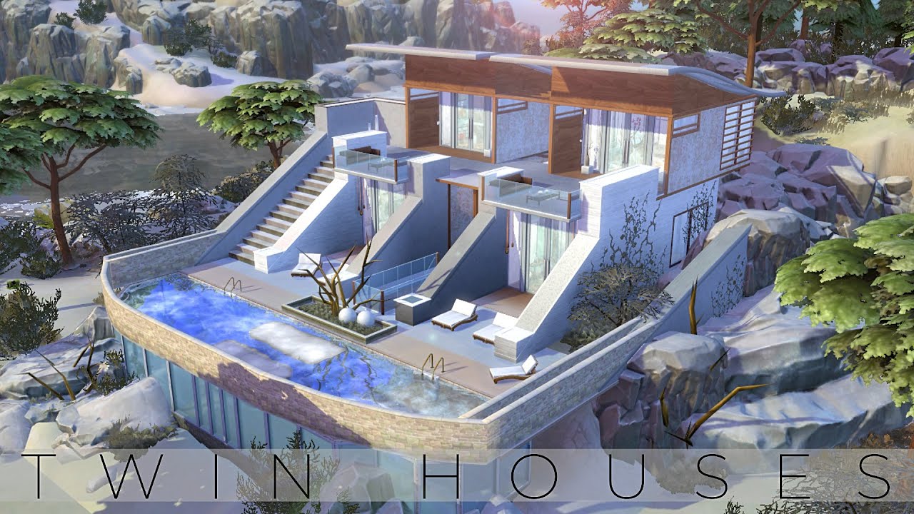 The Sims 4 Speed Build | WINTER TWIN HOUSES | NOCC