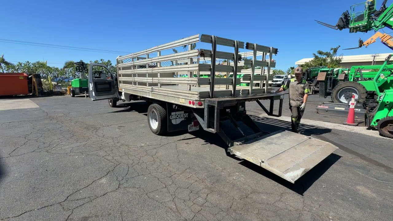2012 Ford F450 Stakebed Truck, 16 Ft Bed w/ Lift Gate Kona Online Auction IslandBid.com OahuAuctions