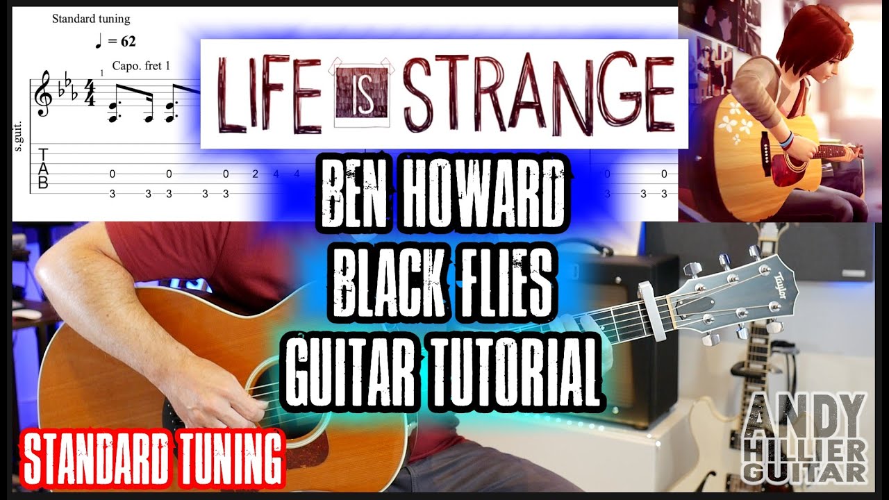 Life is Strange  Ben Howard Black Flies Guitar Tutorial (Standard Tuning)